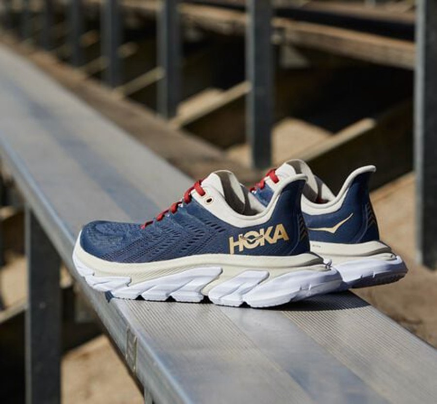 Hoka One One Koşu Ayakkabısı Erkek Mavi/Beyaz - Clifton Edge - NO4573189